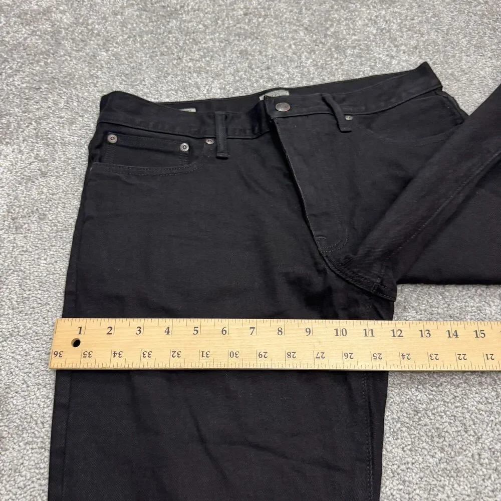J.Crew Classic Straight Leg Denim Jeans Mens 31x30 Black Cotton Casual Stretch